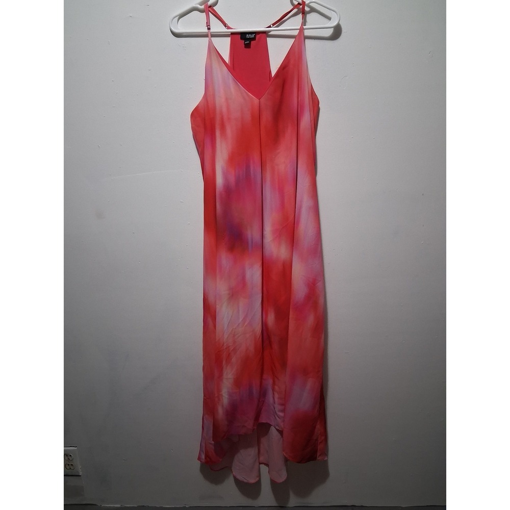 ana A New Approach Women's Pink Purple Tie Dye High Low Racerback Maxi Dress L